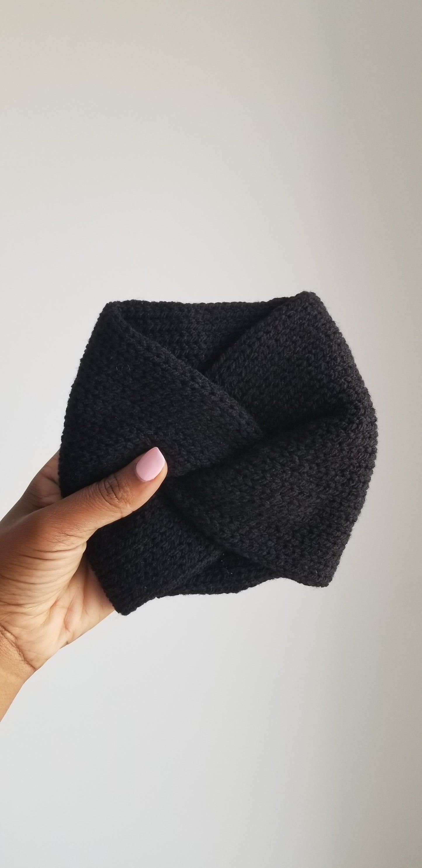 Luxury Black Headband-Winter Turbans-Knitted And Handmade-Ear warmers | Irit Gordon Design