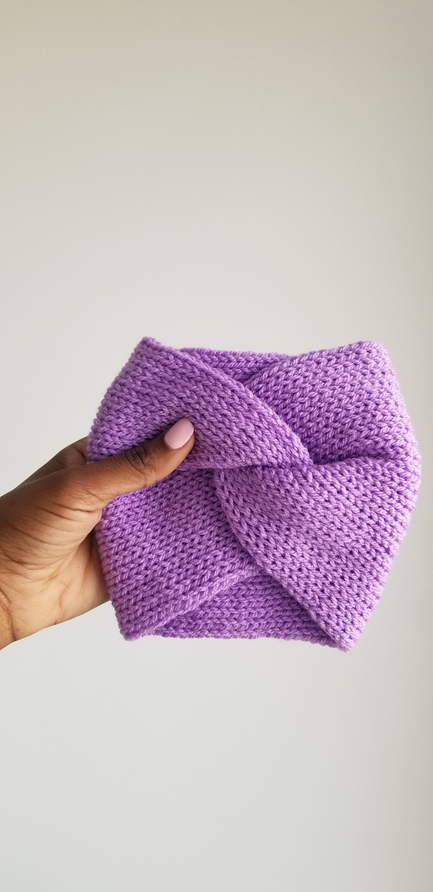 Luxury Purple Headband-Winter Turbans-Knitted And Handmade-Ear warmers | Irit Gordon Design