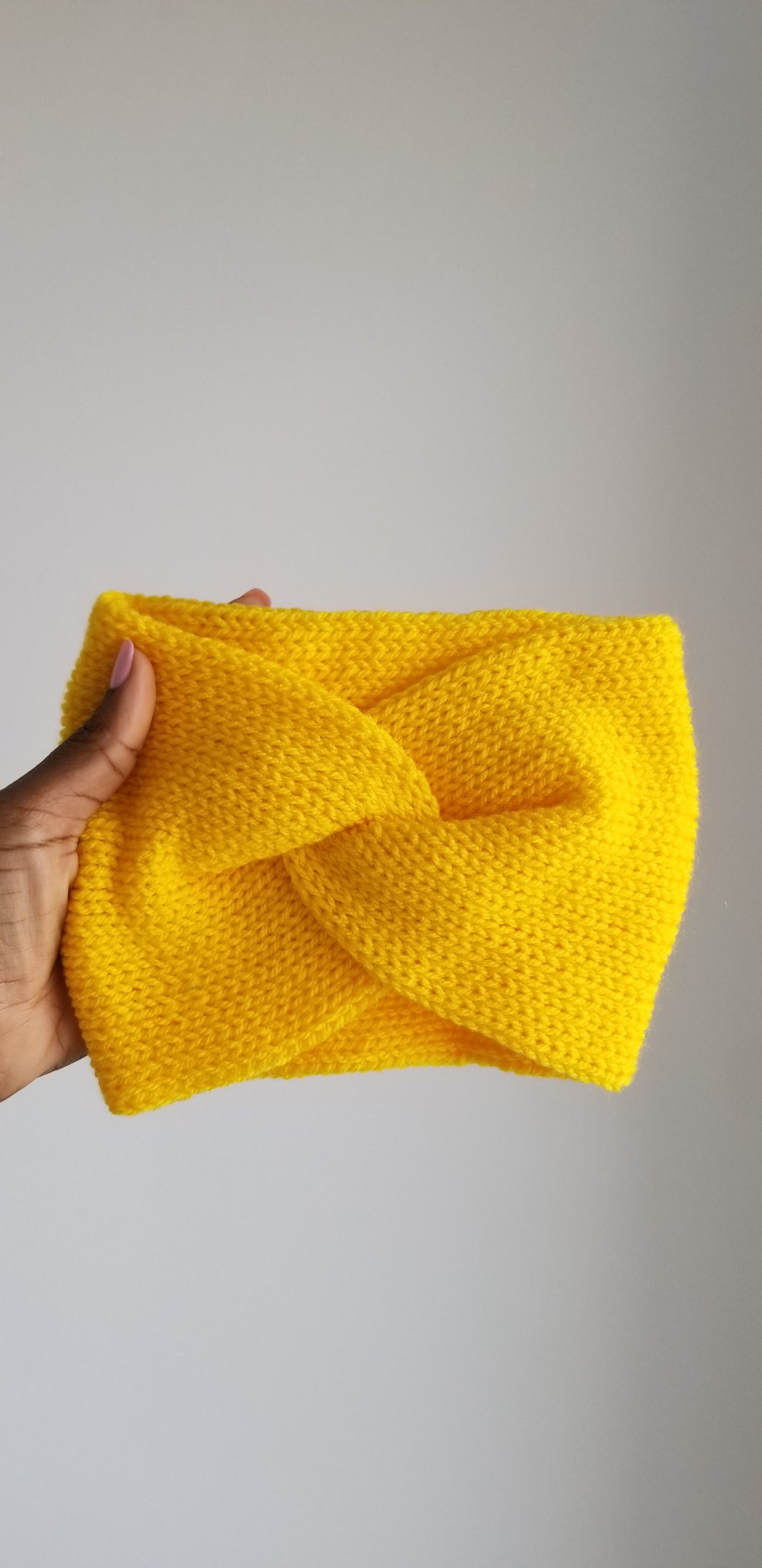 Luxury Yellow Headband-Winter Turbans-Knitted And Handmade-Ear warmers | Irit Gordon Design