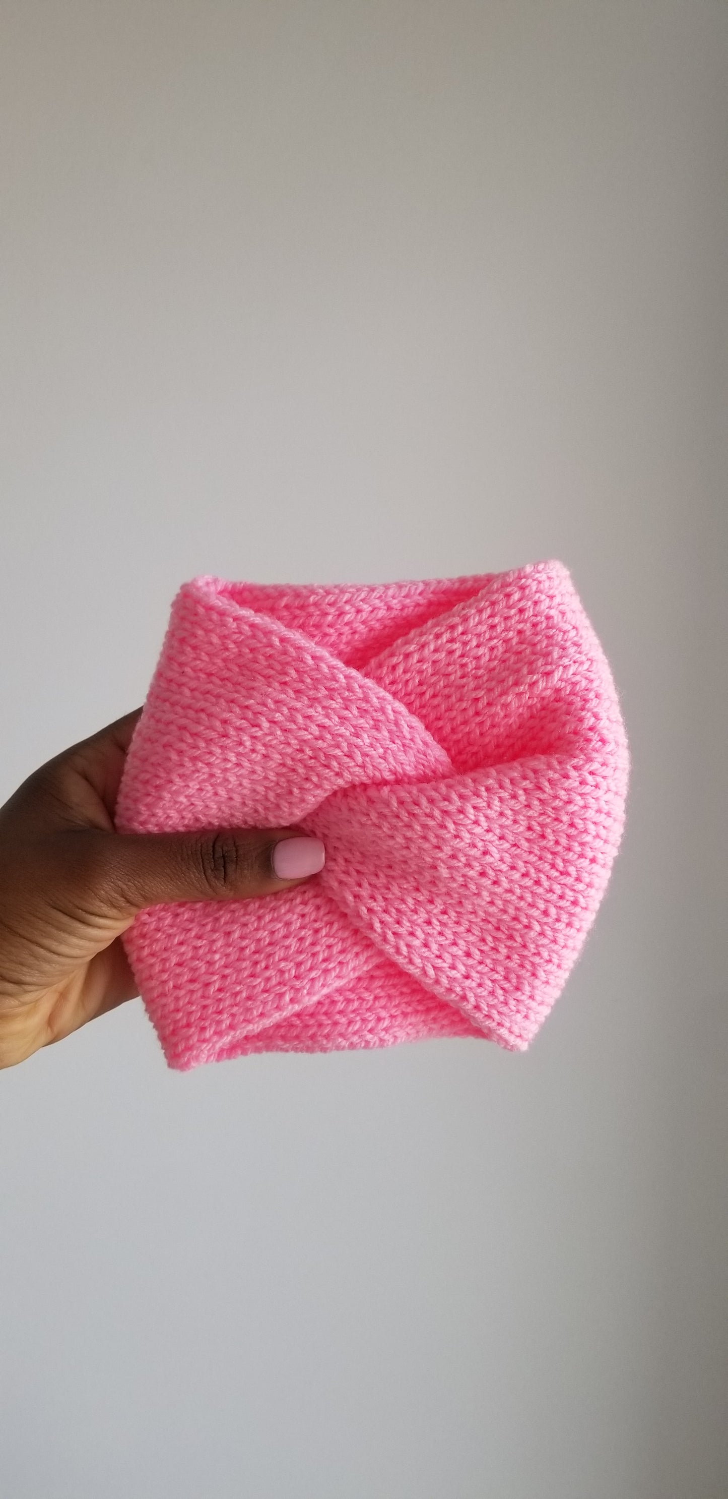 Luxury Pink Headband-Winter Turbans-Knitted And Handmade-Ear warmers | Irit Gordon Design