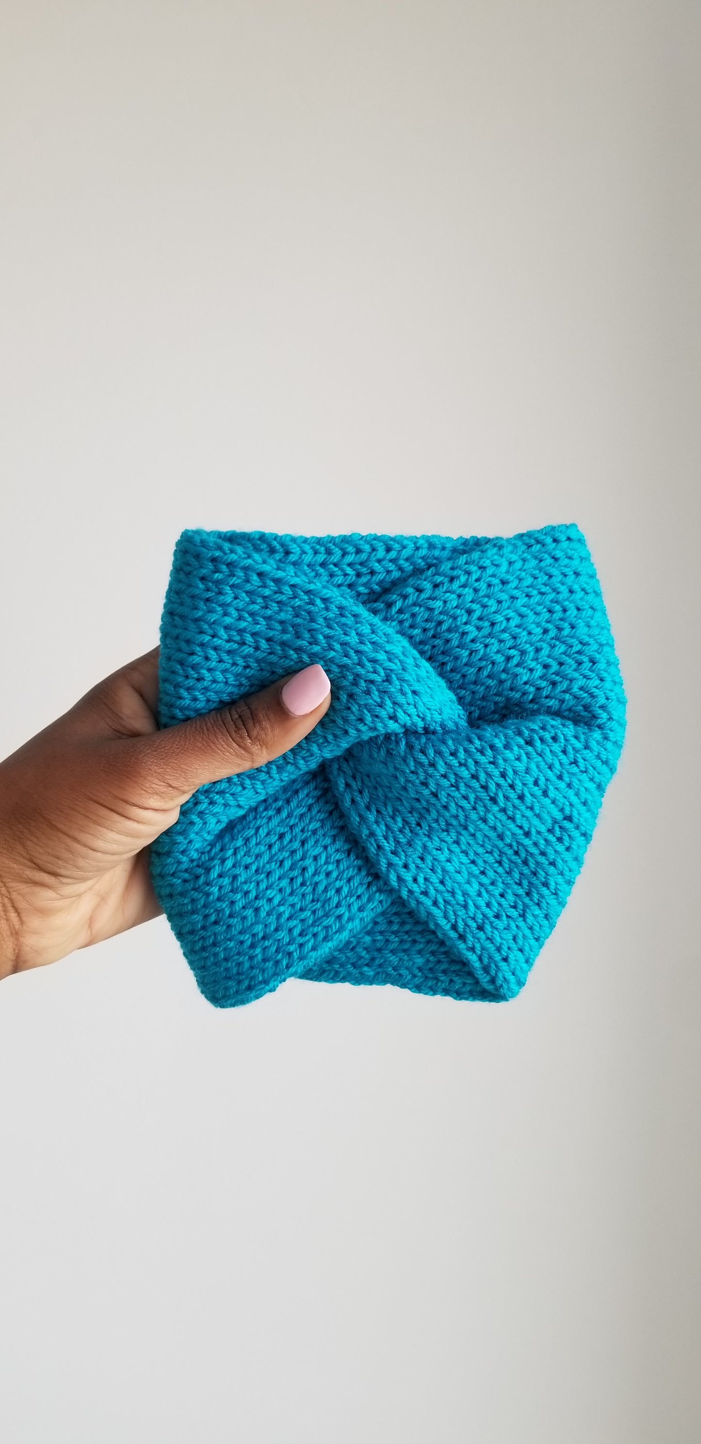 Luxury Sky Blue Headband-Winter Turbans-Knitted And Handmade-Ear warmers | Irit Gordon Design