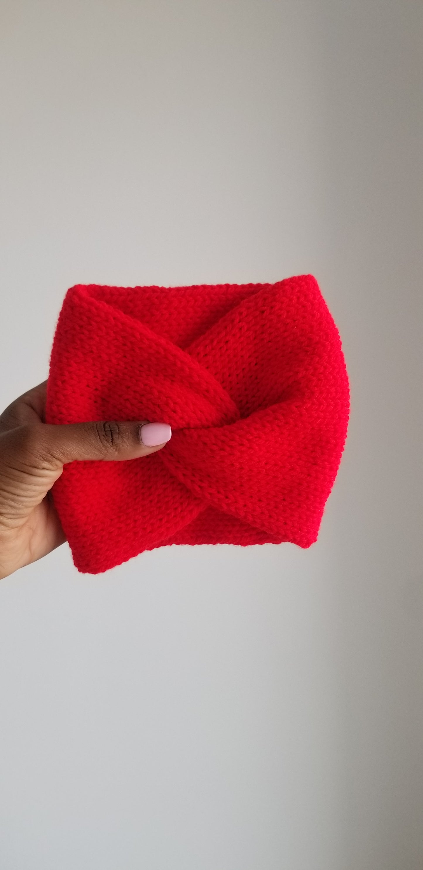 Luxury Red Headband-Winter Turbans-Knitted And Handmade-Ear warmers | Irit Gordon Design