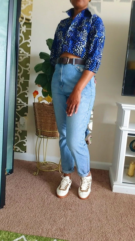 Long Sleeve Cropped Top Shirt