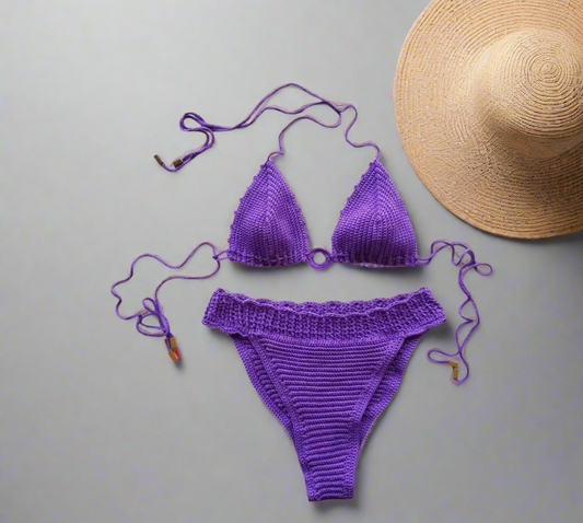 Handmade Crochet Bikini Set – Jasmin Purple | Irit Gordon Designs
